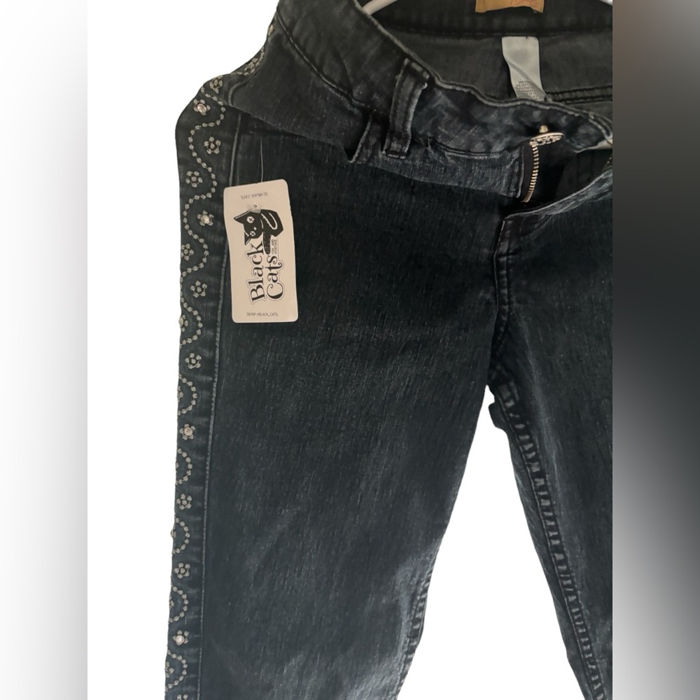 THALIA SODI EBELLISHED FLARE LEG JEANS